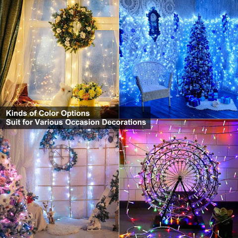 Smart Christmas Lights 196ft 600 LED WiFi Color Changing String Lights App Controlled RGB Indoors Outdoors.