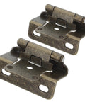 Semi Concealed Self Closing Cabinet Hinges With Heavy Duty Steel Construction Half Inch 2 Pack Gate Style For RV And Marine Cabinet Doors Auto Close Overlay Compatible Easy Install product image showing a pair of hinges.