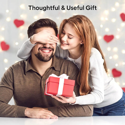 Heavy Duty Eyeglass Frame Heater With Wind Catcher Hood Three Adjustable Heat Settings And Zero Hassle Operation Solid Desktop Tool Featuring Ceramic Cores For Quick Specs Repair, displayed with a red gift box.