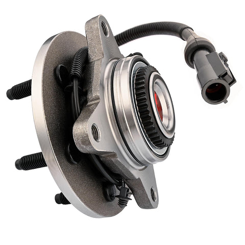 Front Wheel Hub Bearing Assembly For 4x4 Ford F-150 2005 To 2008 And Lincoln Mark LT 2006 To 2008 With 6 Lug Pattern And ABS Sensor Replacement 515079 Heavy Duty High Quality Hub Bearing Module, showing front view.