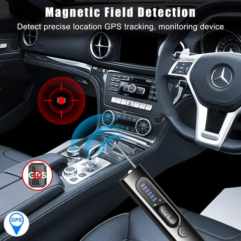 Dope 4 In 1 Spy Camera Detector With RF Signal Scanner Hidden Camera Finder GPS Magnetic Field Detector And Flashlight demo in car