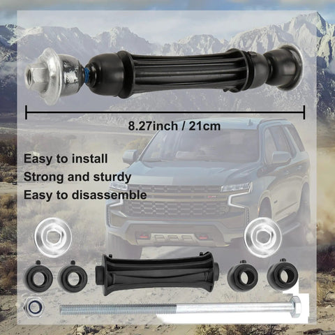 Tough As Nails Front Stabilizer Link Kit Pair Bolt On Direct Swap Replaces 2007 To 2016 Chevy Silverado GMC Sierra Tahoe Yukon Suburban Sway Bar End detailed view with parts labeled.