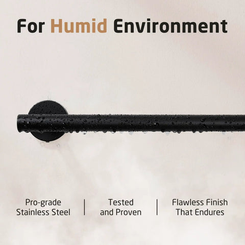 Matte Black Towel Bar 36 Inch Stainless Steel SUS304 Wall Mount Rustproof Bathroom Shower Towel Rack Holder Screw Mounted