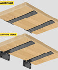 Heavy Duty 12 Pack Hidden L Shelf Brackets 12 Inch Matte Black Iron Floating Wall Mount Hardware For Rustic Industrial Shelving Built Different To Support 100 Lbs Per Pair on upward and downward install.