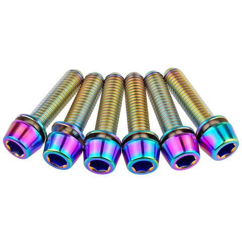rainbow titanium bike stem bolts with washers M5x18mm