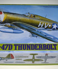 Box art of 1/48 Scale Republic P-47D Thunderbolt Razorback Model Kit for Aviation Hobbyists, Ultra Detailed, Requires Glue, Paint, and Tools