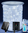 196ft 600 LED Outdoor Rope Lights With Remote Solar Powered IP65 waterproof coil with remote and solar panel