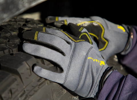 Heavy Utility Work Gloves Large Three Pack Tough As Nails Construction Landscaping Job Site Flex Fit Breathable Palm gripping tire.