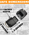 Lowkey Discreet Car Key Diversion Safe With Hidden Secret Compartment open showing dimensions 1.5 x 0.9 x 0.4 inches