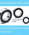 No Nonsense Heavy Duty Front Load Washer Bearing And Seal Kit Featuring Pre Lubricated Double Sealed Steel Components For Smooth Quiet Operation And Effortless Home Repair, showcasing double-sealed steel bearings.