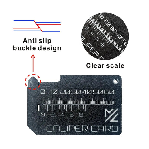 Mini Vernier Caliper Keychain, Portable Millimeter Gauge With Double Scale, Pocket Precision Measuring Tool, Black, with clear scale