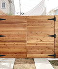 Wooden gate with heavy duty 12 inch T strap hinges black for wooden fences yard doors barn doors and gates rustproof two pack