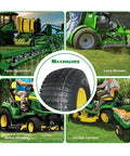 Two Pack Tubeless Lawn Mower Tire And Wheel Set For Rear Size Twenty Inch Diameter By Eight Inch Width Rim Eight Inch