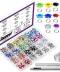 Multi Color 3/16 Inch Metal Flower Eyelets And Round Grommets Kit With Installation Tools Over 400 Pcs Assortment for DIY projects