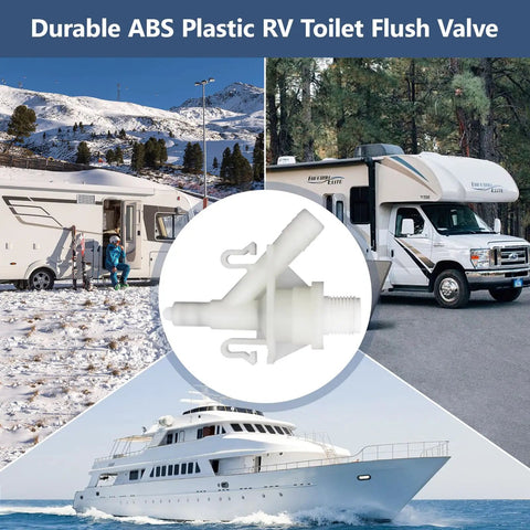 RV Pedal Flush Toilet Water Valve Repair Kit For Select 300 301 310 311 320 321 Series Fits Like A Glove With Freeze Resistant ABS Build And Hassle Free Install Replacement 385311641, white ABS valve