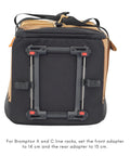 Back view of Road Ready Three In One Rear Rack Bag That Transforms From Backpack To Duffle To Pannier 37L Capacity showing UniKlip 2.0 adapter