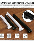 Heavy Duty Flip Up Drawer Slides 185 Millimeter With Full Hardware Kit Side Mounted Hidden Glide Rails For Dressers And Cabinets Zero Friction Plastic Tracks In Matte Black, premium plastic slides in black and white.