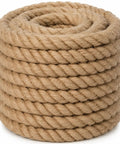 Coiled Heavy Duty Natural Jute Rope 1.5 Inch Thick, 100 Feet Long For Docks, Nautical Decor, Railings And Swings, Thick Hemp Rope