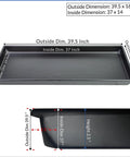 Heavy Duty HDPE HVAC Drain Pan Drip Tray For Electric Units AC And Heater Condensation Catcher Black 39.5 By 16.5 Inch