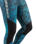 Hunter Rash Guard Pants Camo Blue For Water Sports, Elastic Synthetic Fabric With Anatomical Cut, UPF Sun Protection, Size Large