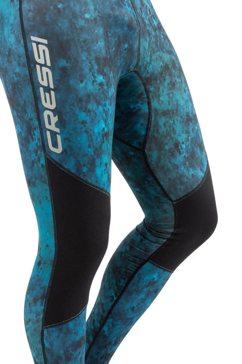 Hunter Rash Guard Pants Camo Blue For Water Sports, Elastic Synthetic Fabric With Anatomical Cut, UPF Sun Protection, Size Large