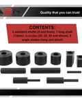 Mini Rod Bender Tool For Metalwork Universal Bending Machine kit components displayed with shafts, circles, and angle modes.