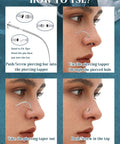 Step-by-step guide using Titanium Piercing Threader Tool Kit For 14G 16G 18G 20G Insertion And Stretching, ASTM F136 Implant Grade Titanium.
