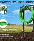 Heavy Duty Freestanding Garden Hose Holder Built To Last With Thick Gauge Metal For Outdoor Use, Stable Reinforced Base Displayed