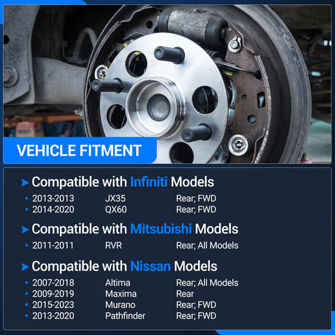 Rear Wheel Bearing And Hub Assembly With ABS For Nissan Altima Maxima Murano Pathfinder Infiniti QX60 JX35 Mitsubishi RVR