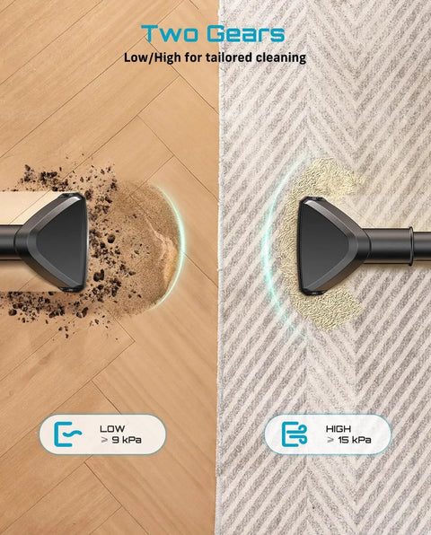 Cordless Wet And Dry Shop Vacuum For Garage And Car Cleanups Boss Grade 2.6 Gallon with accessory holder on hardwood and carpet