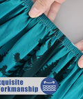 Close-up of Forest Color Fitted Tablecloth For 6 Foot Folding Tables Waterproof Elastic Spandex Blend Stretch Washable Table Cover