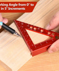 Handy 0.7mm Mechanical Pencil Mini Carpenter Square With 90 Degree Fixed Miter Pin used for precise woodworking markings