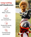 Deer Driver Headcover For 460cc Drivers Premium Golf Club Cover with plush fur on golf club, stylish and protective.