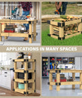 Set Of 8 Rock Solid Heavy Duty Workbench Bracket Kit With Screws For 4X4 And 2X4 Lumber used in various applications like kitchen and garage.