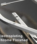 Modern LED Chandelier Three Light Chrome Pendant Fixture With Dimmable 45W Integrated LED close-up of chrome finish detail