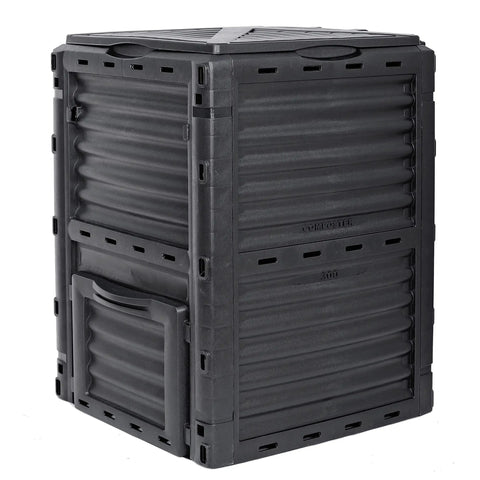 Massive Outdoor Compost Bin With Top Lid And Bottom Door, 120 Gallon Capacity for Quick Fertile Soil Creation, Durable UV Resistant