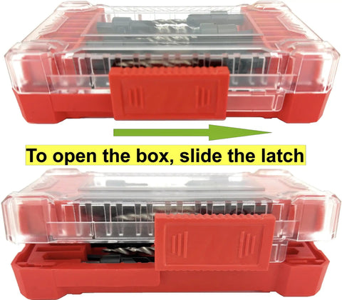 Premium Kicker 10-Piece Number Six Countersink Bit Kit packaged in a clear plastic case with a red latch for easy access.
