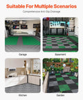 Interlocking Drainage Mat Tiles 12 Inch By 12 Inch Pack Of 55 Non Slip PP Floor Shower Mats For Garage Garden Kitchen And Outdoor Use Gray For Any Wet Area in different settings