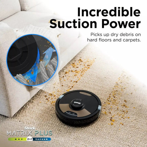 2-In-1 Robot Vacuum And Sonic Mop With Self-Empty Base, demonstrating suction on carpet, UR2650WS Renewed in action