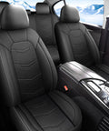 Leather Car Seat Covers Full Set For SUV Truck And Sedan Breathable And Anti Slip Sporty Black Full Seat Covers In Car Interior