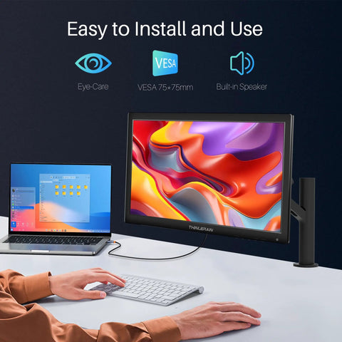 17.3 Inch HD Plus Monitor With HDMI VGA Built In Speakers 60Hz Refresh 5ms Response Time VESA Mountable on desk