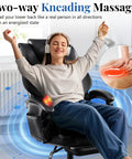 Person on 3D Kneading Massage Office Chair For Home Office Oversized Big And Tall Ergonomic Desk Chair With Footrest