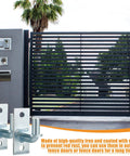 Heavy Duty 8 Piece Wall Mount Gate Hinges With 5/8 Inch Steel Pin For Farm Gates And Outdoor Chain Link Fences Built Like A Tank To Handle Rough Use Without A Bit Of Fuss on a modern gate installation.