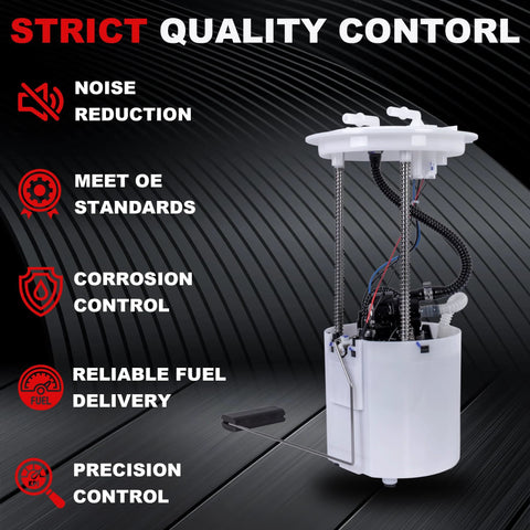 Electric Fuel Pump With Sending Unit For 2010 To 2012 Ford Escape And 2010 To 2011 Mercury Mariner And 2010 To 2011 Mazda Tribute V6 3 0L Replacement E2554M Does Not Include Pressure Regulator Plug And Play Direct Fit with noise reduction features displayed.