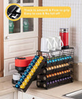 Ultra Slim 5 Point 4 Inch Wide Nespresso Pod Holder Drawer 5 Tier Multi Layer Organizer For Vertuo Pods holds 100 pods on countertop