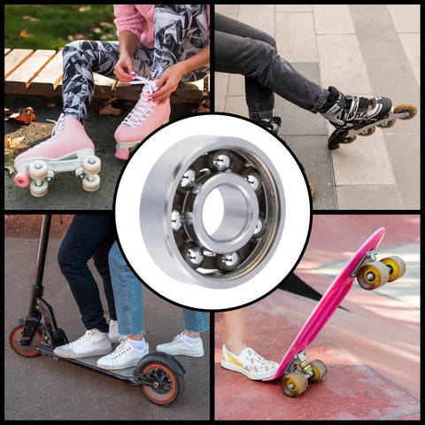 100 Pack 608 Steel Ball Bearings 8X22X7mm Open Deep Groove Precision Rollers For Fidget Spinners on roller skates, scooter, and skateboard.