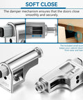Close-up of 10 Pack Soft Close Cabinet Hinges Adjustable Hydraulic Slow Damper For Kitchen And Closet Doors showing dampers and bumpers.