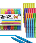 Super Slim Pocket Highlighters With Chisel Tip, Assorted Colors, 24 Count For Back To School And Office, Bright Ink That Stands Out
