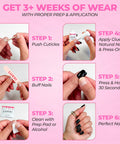 Brush On Nail Glue For Press On Nails With Precision Applicator Pink Gel Adhesive For Artificial And Acrylic Tips tutorial steps