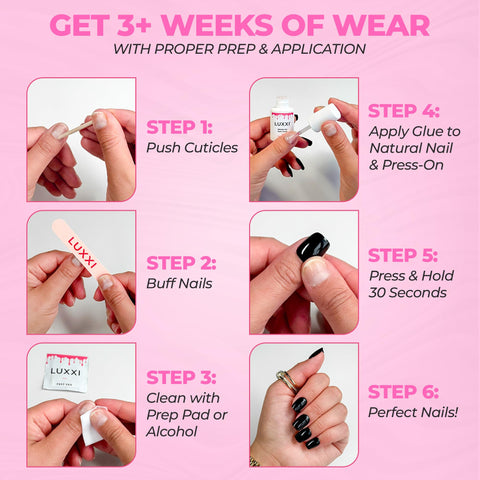 Brush On Nail Glue For Press On Nails With Precision Applicator Pink Gel Adhesive For Artificial And Acrylic Tips tutorial steps
